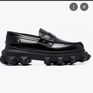 VALENTINO GARAVANI Valentino garavani brushed leather trackstud loafers